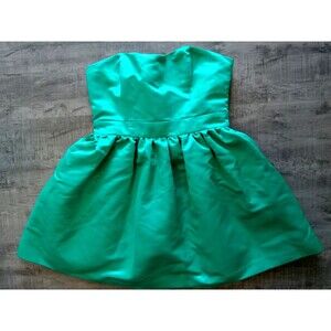 twenty-one Green Faux Satin PetticoatLined Mini Formal Dress Sz JUNIORS Medium